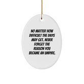 Funny Umpire Gifts from Friends and Family, Inspirational Oval Ornament for Umpire, Christmas Unique Gifts - Image 1